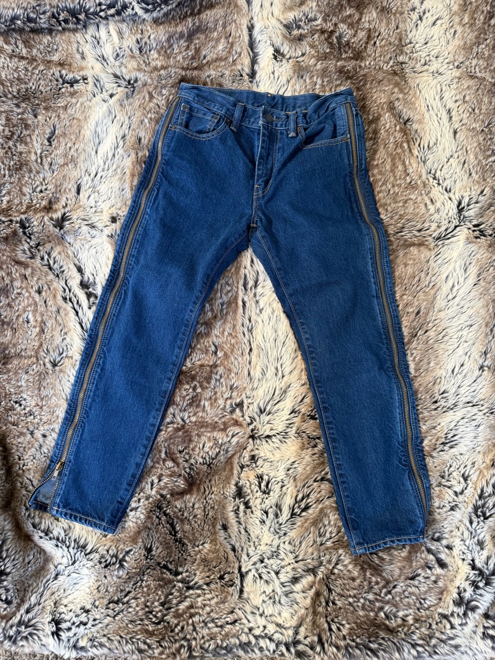 Levi's Dark Blue Skinny Jeans with Side Zippers